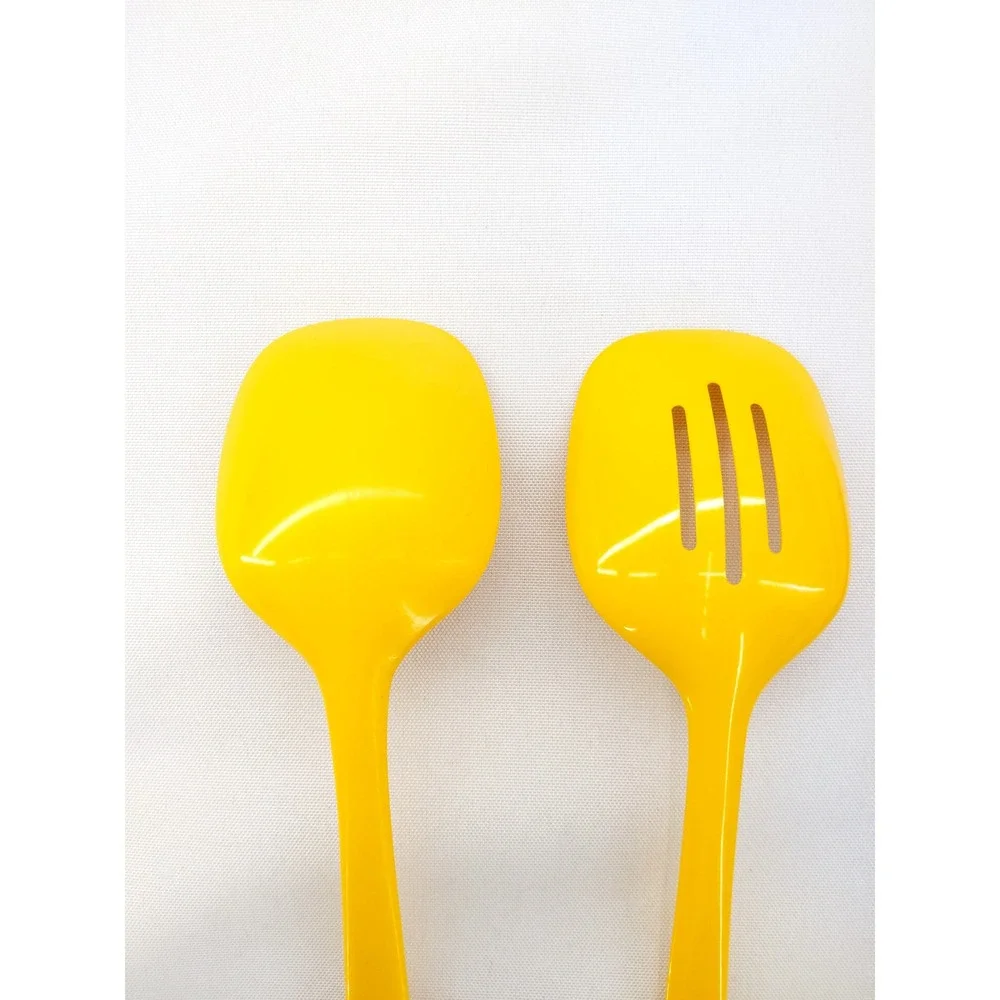 Vintage Hutzler Kitchen Utensil Set Yellow Melamine Spoons Spatula 4pc
